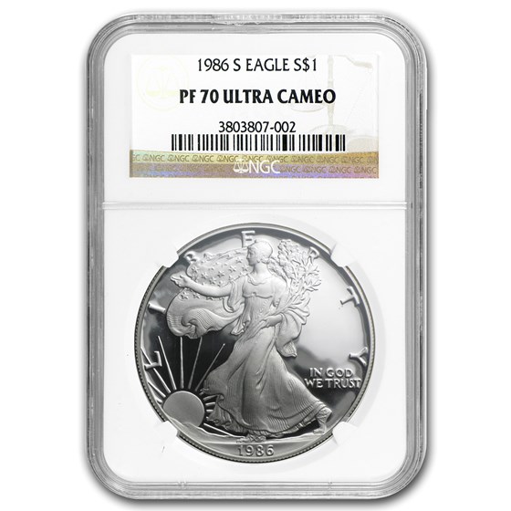 1986-S Proof Silver American Eagle PF-70 NGC 1986-S Proof Silver American Eagle PF-70 NGC
